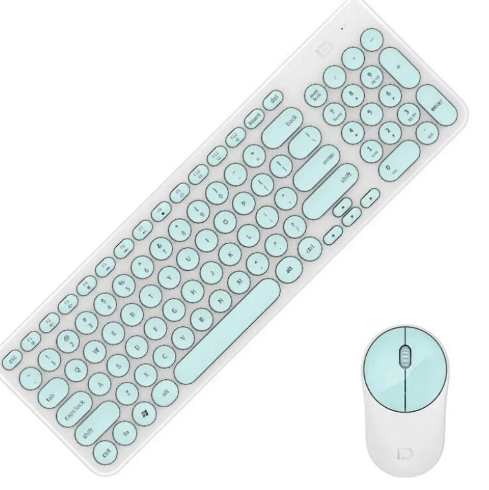 FD Wireless iK6630 Keyboard & Mouse Combo 2.4GHz Mint Green NEW in Box